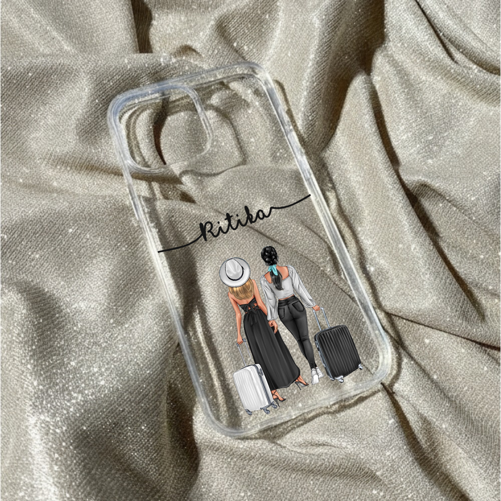Personalized Travel Besties Clear Case