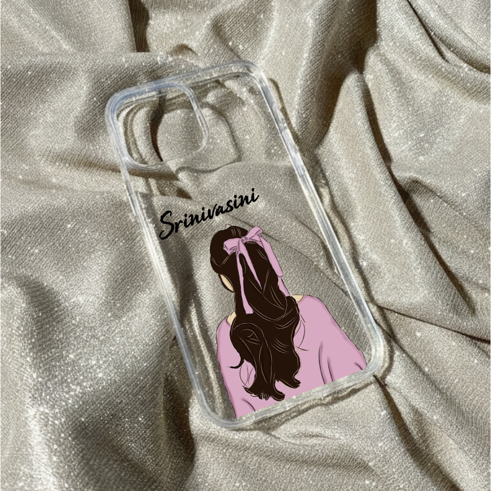 Personalized Pink Bow Aesthetic Clear Case