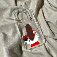 Personalized Red Dress & Roses Clear Case