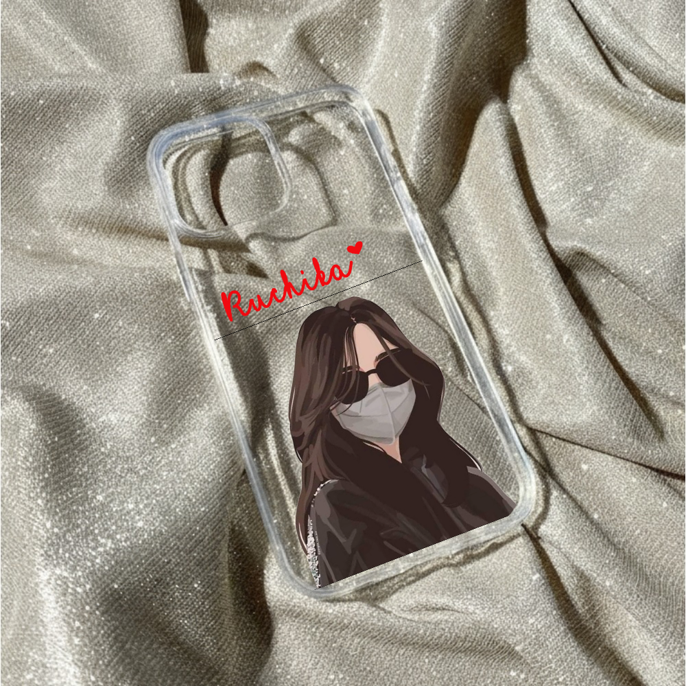 Personalized Chic Mask Girl Clear Case